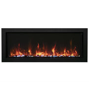 Amantii Panorama Slim Outdoor Built - In Smart Electric Fireplace and Outdoor Cover - Outside Town