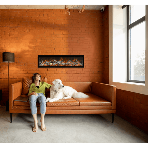 Amantii Symmetry Smart Extra Tall 100 Inch Indoor/Outdoor Built - In Electric Fireplace - Outside Town