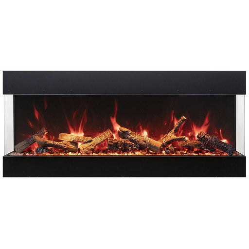 Amantii Tru - View Bespoke 85 - Inch Indoor/Outdoor Built - In 3 - Sided Smart Electric Fireplace - Outside Town
