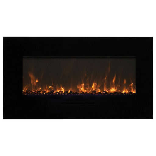 Amantii WM - FM Wall Mount/Built - In Smart Electric Fireplace with Logs and Glass Surround - Outside Town