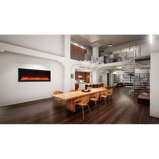 Remii 65 - Inch Extra Slim Indoor or Outdoor Built - In Electric Fireplace - Outside Town