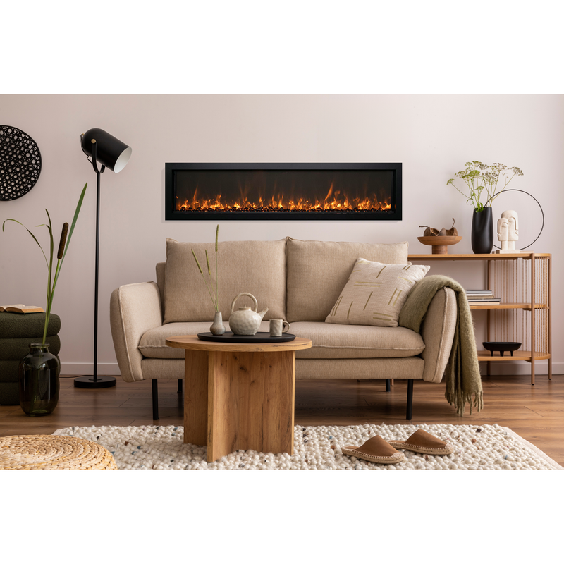 Remii 55-Inch Extra Slim Indoor or Outdoor Built-In Electric Fireplace