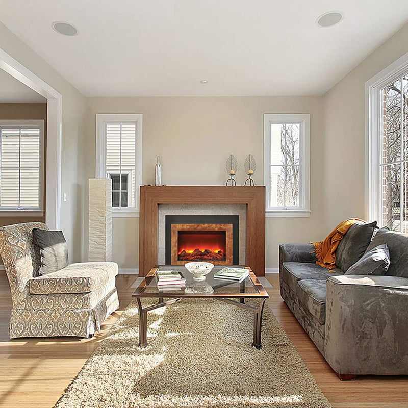 Sierra Flame by Amantii INS - FM Electric Fireplace Insert with Logs - Outside Town