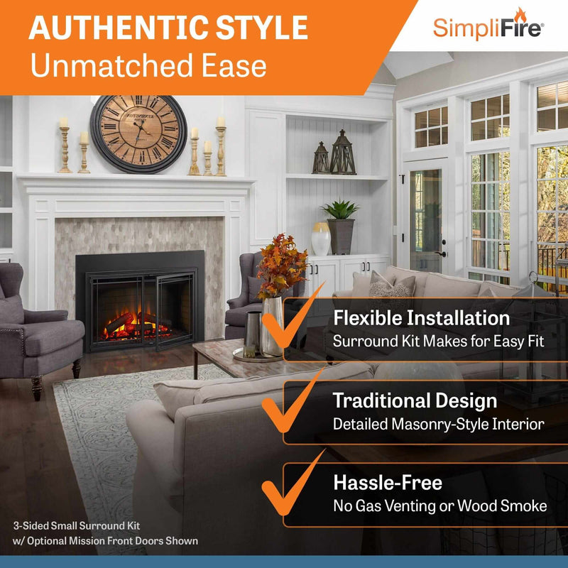 SimpliFire 25 - In Electric Fireplace Insert - Outside Town