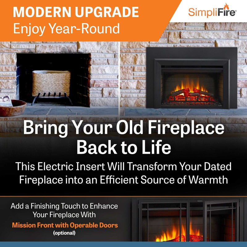 SimpliFire 25 - In Electric Fireplace Insert - Outside Town