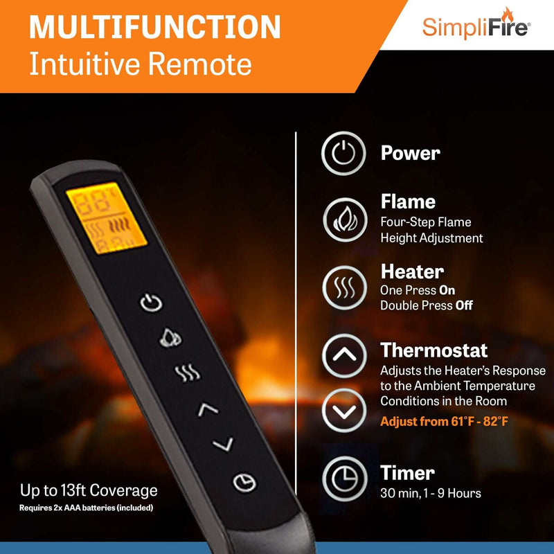 SimpliFire 30 - In Built - In Electric Fireplace w/ Trim Kit - Outside Town