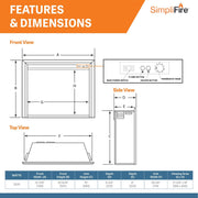 SimpliFire 32 - In Built - In Electric Fireplace Insert No Trim - Outside Town
