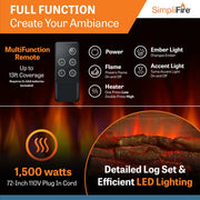 SimpliFire 32 - In Built - In Electric Fireplace Insert No Trim - Outside Town