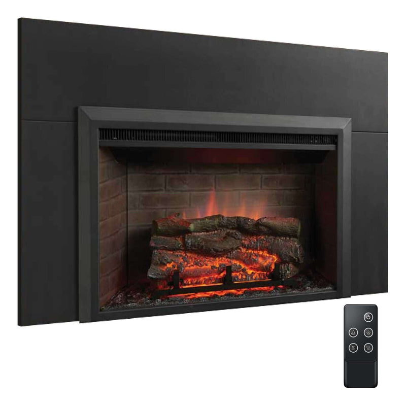 SimpliFire 32 - In Built - In Electric Fireplace Insert with Large Surround Trim - Outside Town