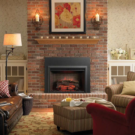 SimpliFire 32 - In Built - In Electric Fireplace Insert with Large Surround Trim - Outside Town
