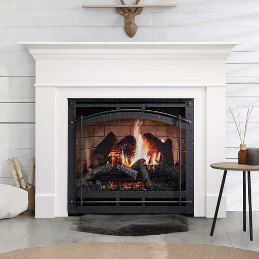 SimpliFire 36 - in Inception Firebox with Wescott Mantel & Chateau Forge Decorative Front - Outside Town