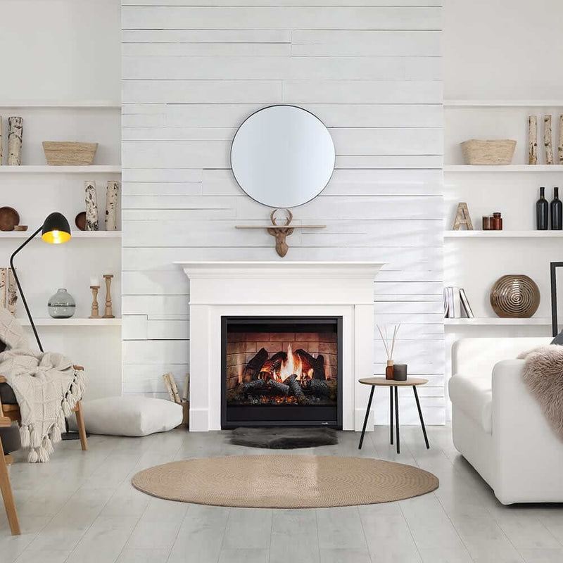 SimpliFire 36 - in Inception Firebox with Wescott Mantel & Folio Decorative Front - Outside Town
