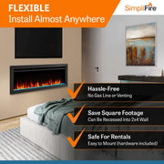 SimpliFire 40 - in Allusion Slim Linear Electric Fireplace - Outside Town