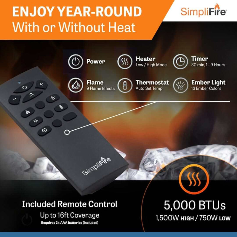 SimpliFire 40 - in Allusion Slim Linear Electric Fireplace - Outside Town