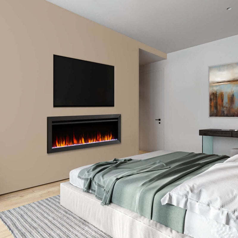 SimpliFire 50 - in Allusion Slim Linear Electric Fireplace - Outside Town