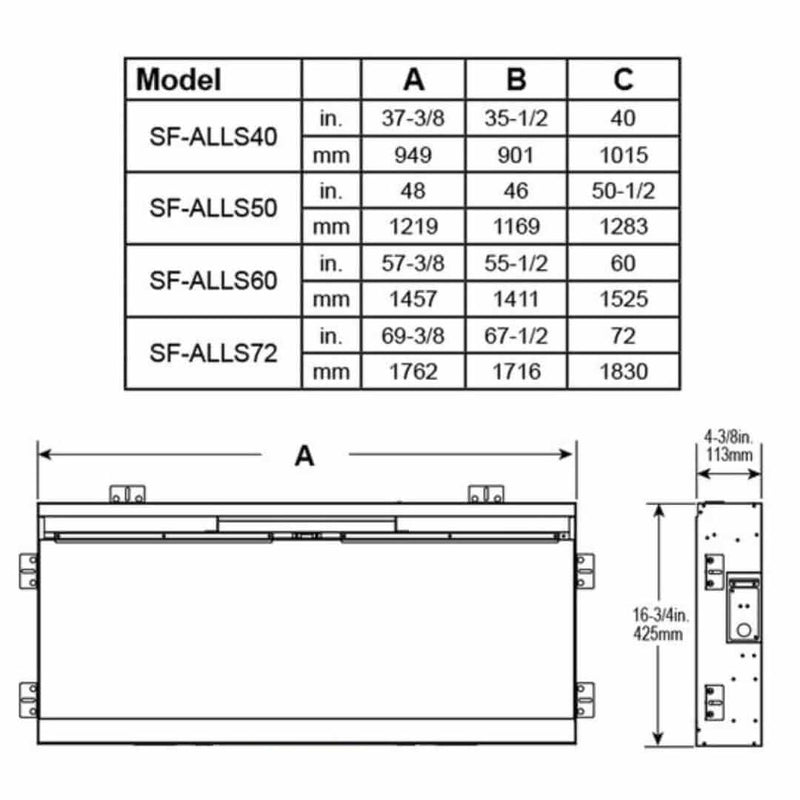SimpliFire 50 - in Allusion Slim Linear Electric Fireplace - Outside Town