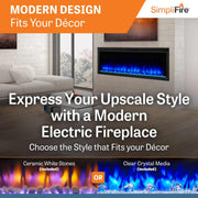 SimpliFire 60 - in Allusion Platinum Wall Mount Electric Fireplace - Outside Town