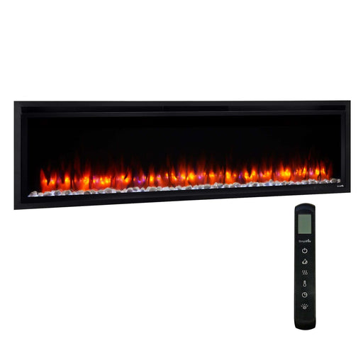 SimpliFire 60 - in Allusion Platinum Wall Mount Electric Fireplace - Outside Town