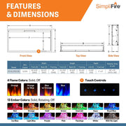 SimpliFire 60 - in Allusion Platinum Wall Mount Electric Fireplace - Outside Town