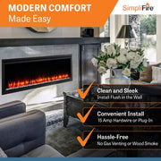 SimpliFire 60 - in Allusion Platinum Wall Mount Electric Fireplace - Outside Town