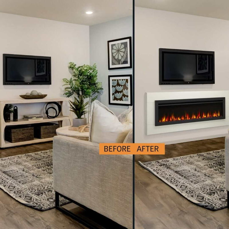 SimpliFire 60 - in Allusion Slim Linear Electric Fireplace - Outside Town