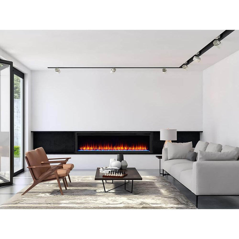 SimpliFire 72 - in Allusion Platinum Wall Mount Electric Fireplace - Outside Town