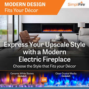 SimpliFire 72 - in Allusion Platinum Wall Mount Electric Fireplace - Outside Town