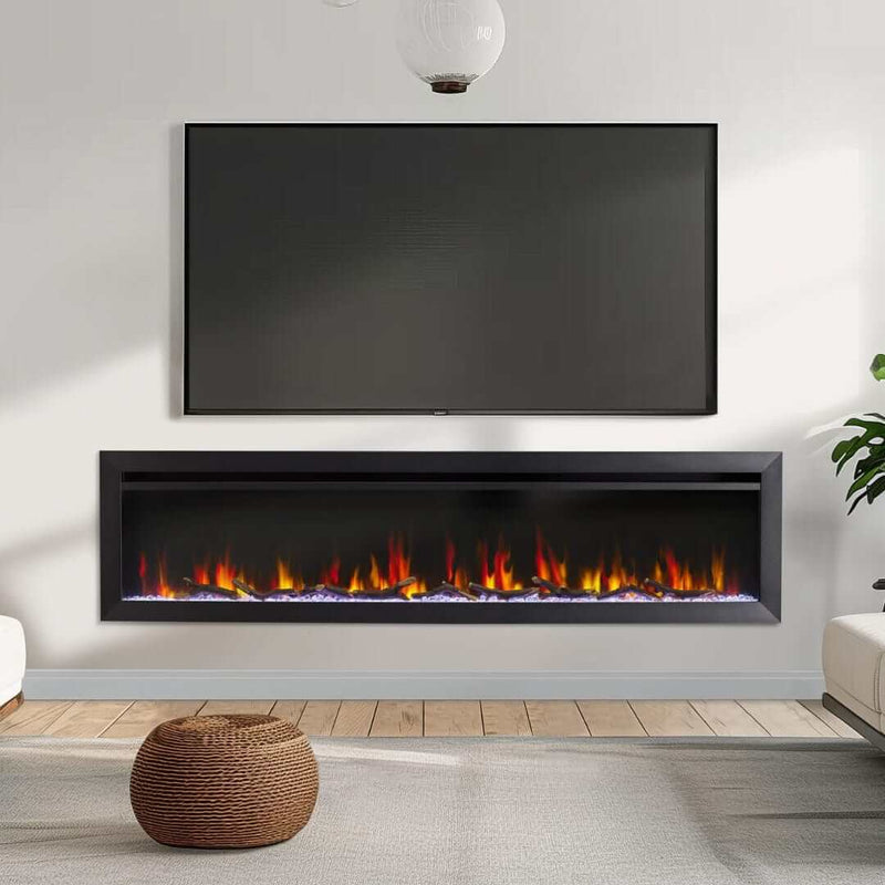 SimpliFire 72 - in Allusion Slim Linear Electric Fireplace - Outside Town