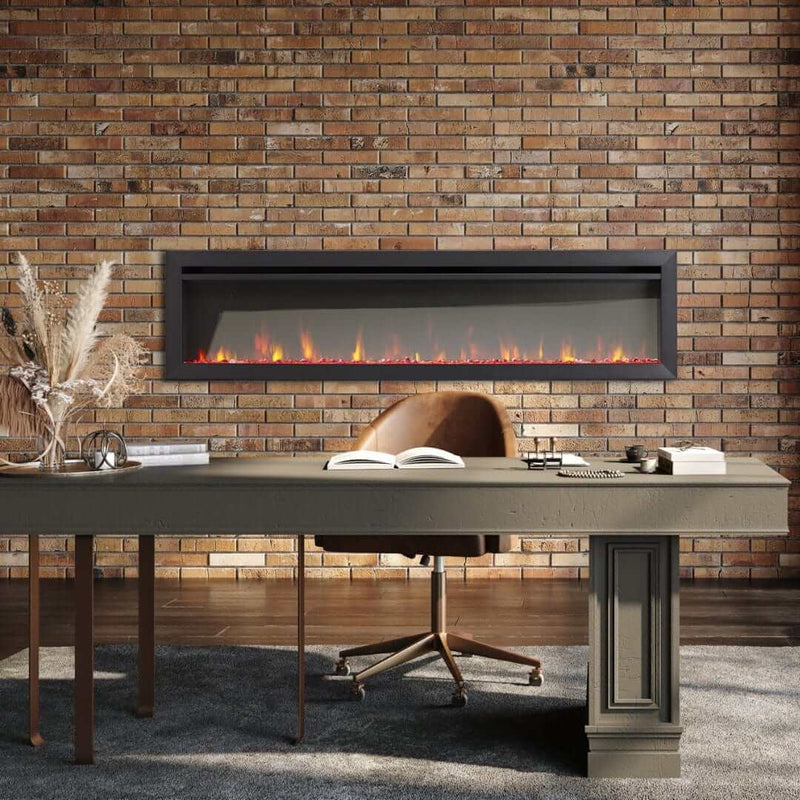SimpliFire 72 - in Allusion Slim Linear Electric Fireplace - Outside Town