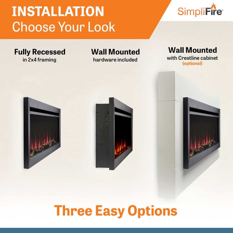 SimpliFire 72 - in Allusion Slim Linear Electric Fireplace - Outside Town