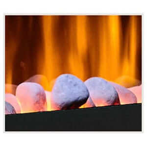 SimpliFire Ceramic White Stone Media Kit for Allusion SimpliFire Fireplace - Outside Town