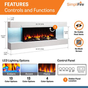 SimpliFire Format Floating Mantel Wall Mount Electric Fireplace - Outside Town