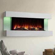 SimpliFire Format Floating Mantel Wall Mount Electric Fireplace - Outside Town