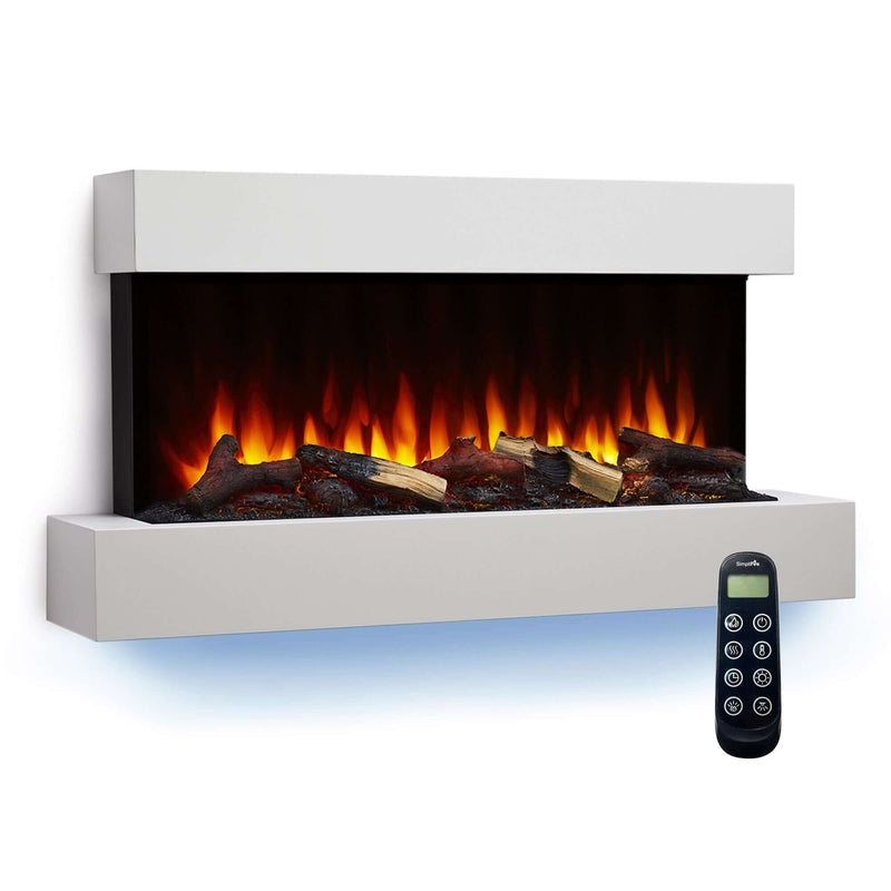 SimpliFire Format Floating Mantel Wall Mount Electric Fireplace - Outside Town