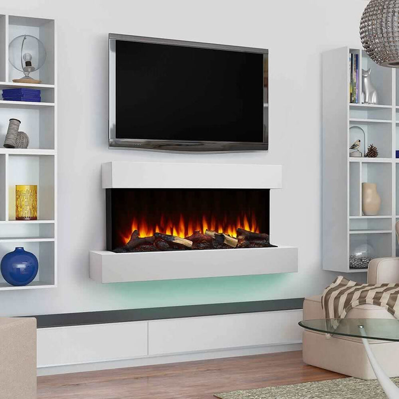 SimpliFire Format Floating Mantel Wall Mount Electric Fireplace - Outside Town