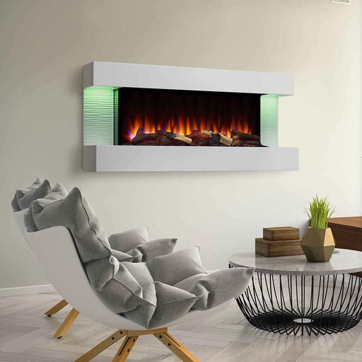 SimpliFire Format Floating Mantel Wall Mount Electric Fireplace - Outside Town