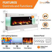 SimpliFire Format Floating Mantel Wall Mount Electric Fireplace - Outside Town
