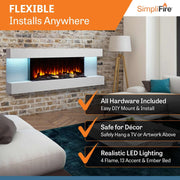 SimpliFire Format Floating Mantel Wall Mount Electric Fireplace - Outside Town