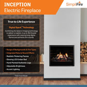 SimpliFire Inception 36" Electric Fireplace with Folio Decorative Front - Outside Town