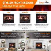 SimpliFire Inception 36 - in Electric Fireplace with Chateau Forge Decorative Front - Outside Town