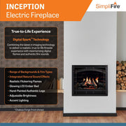 SimpliFire Inception 36 - in Electric Fireplace with Chateau Forge Decorative Front - Outside Town