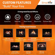 SimpliFire Inception 36 - in Electric Fireplace with Halston Decorative Front - Outside Town