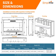 SimpliFire Inception 36 - in Electric Fireplace with Halston Decorative Front - Outside Town