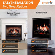 SimpliFire Inception 36 - in Electric Fireplace with Halston Decorative Front - Outside Town
