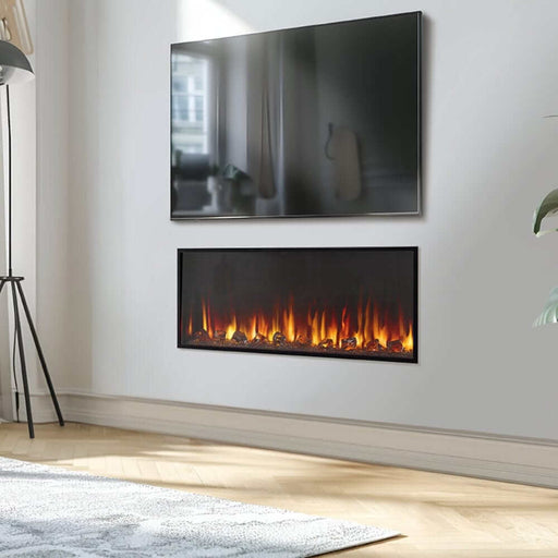 SimpliFire Scion 43 - Inch Linear Recessed Smart Electric Fireplace - Outside Town