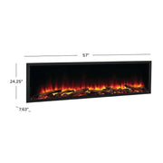 SimpliFire Scion 55 - Inch Linear Recessed Smart Electric Fireplace - Outside Town