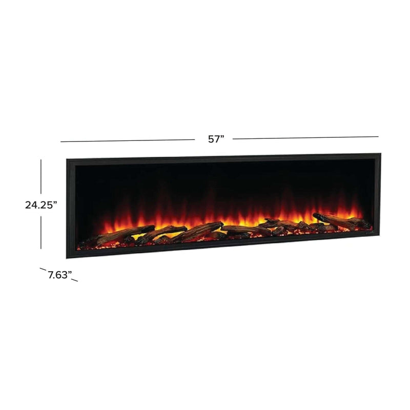 SimpliFire Scion 55 - Inch Linear Recessed Smart Electric Fireplace - Outside Town