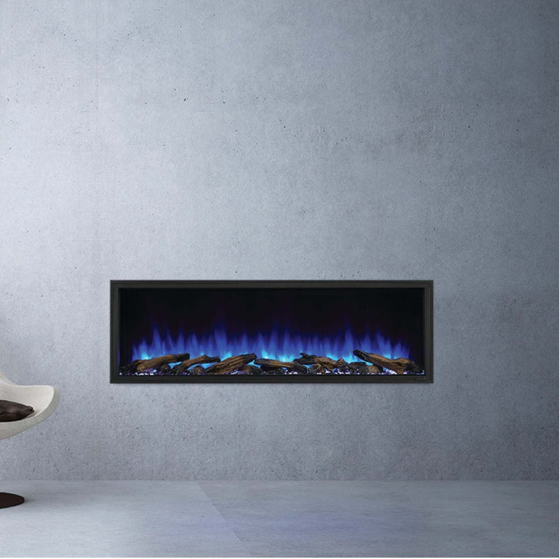 SimpliFire Scion 55 - Inch Linear Recessed Smart Electric Fireplace - Outside Town