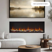 SimpliFire Scion 55 - Inch Linear Recessed Smart Electric Fireplace - Outside Town