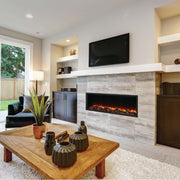 SimpliFire Scion 55 - Inch Linear Recessed Smart Electric Fireplace - Outside Town
